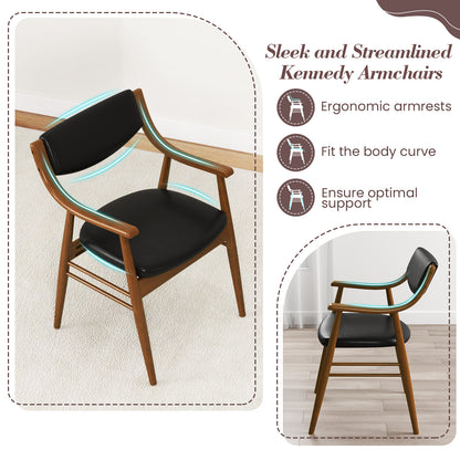Wooden Dining Chair Set, Padded Seat And Back, Black Dining Chairs at Gallery Canada
