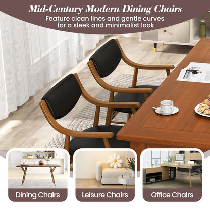 Wooden Dining Chair Set, Padded Seat And Back, Black Dining Chairs at Gallery Canada