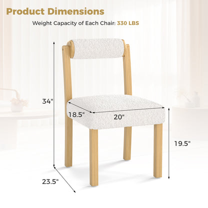 Wooden Dining Chair, Rubber Wood Frame, Cylinder Back, Set of 2, White Dining Chairs at Gallery Canada