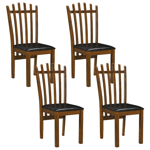 Wooden Dining Chair Set of 4, Spindle Back, Black