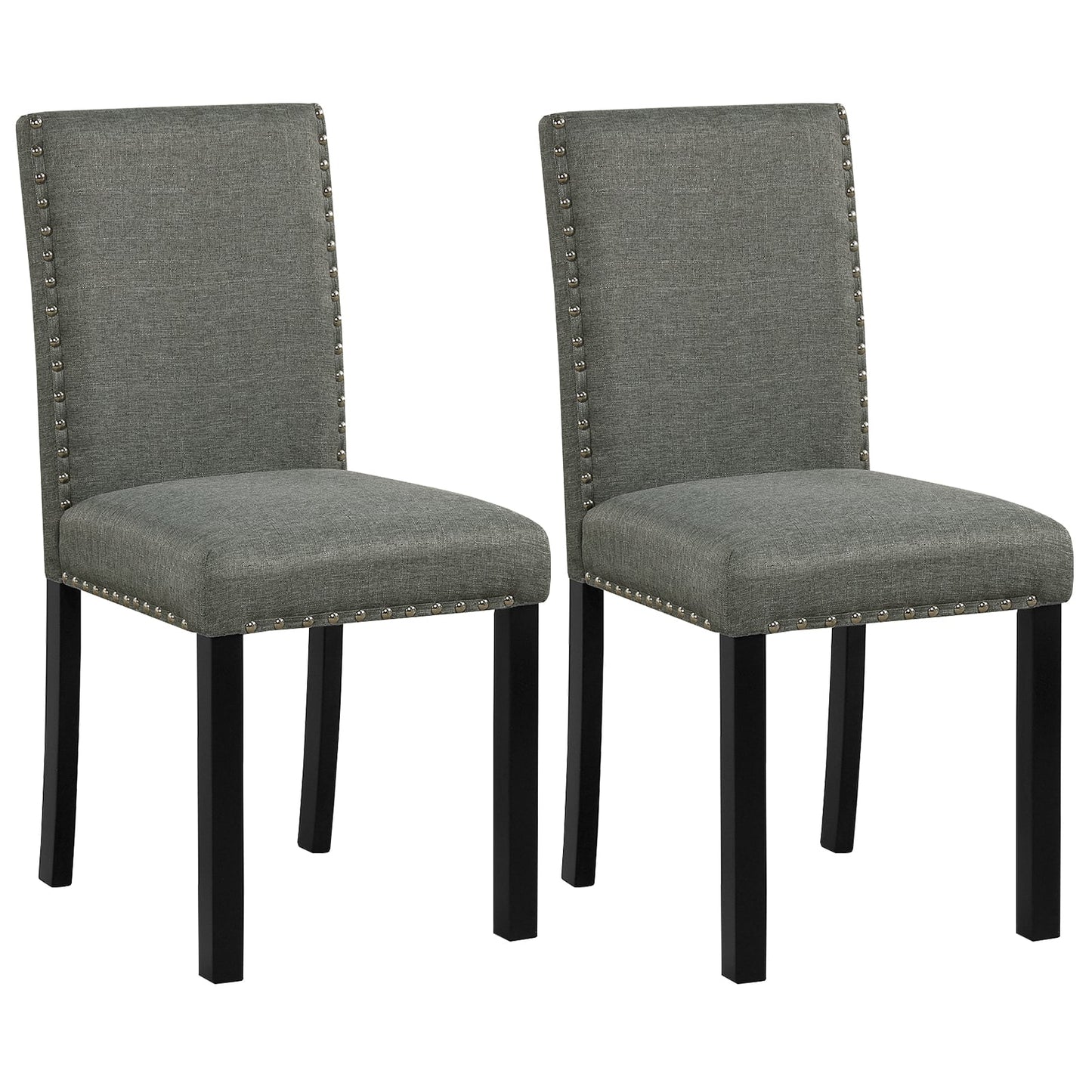 Wooden Dining Chairs Set of 2 with Bent Wood Legs, Gray