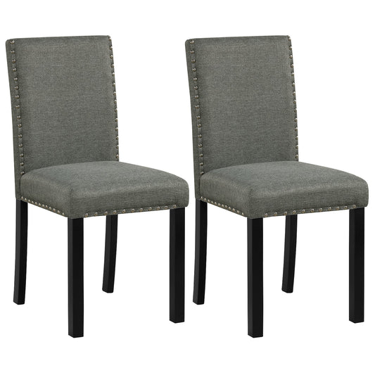 Wooden Dining Chairs Set of 2 with Bent Wood Legs, Gray