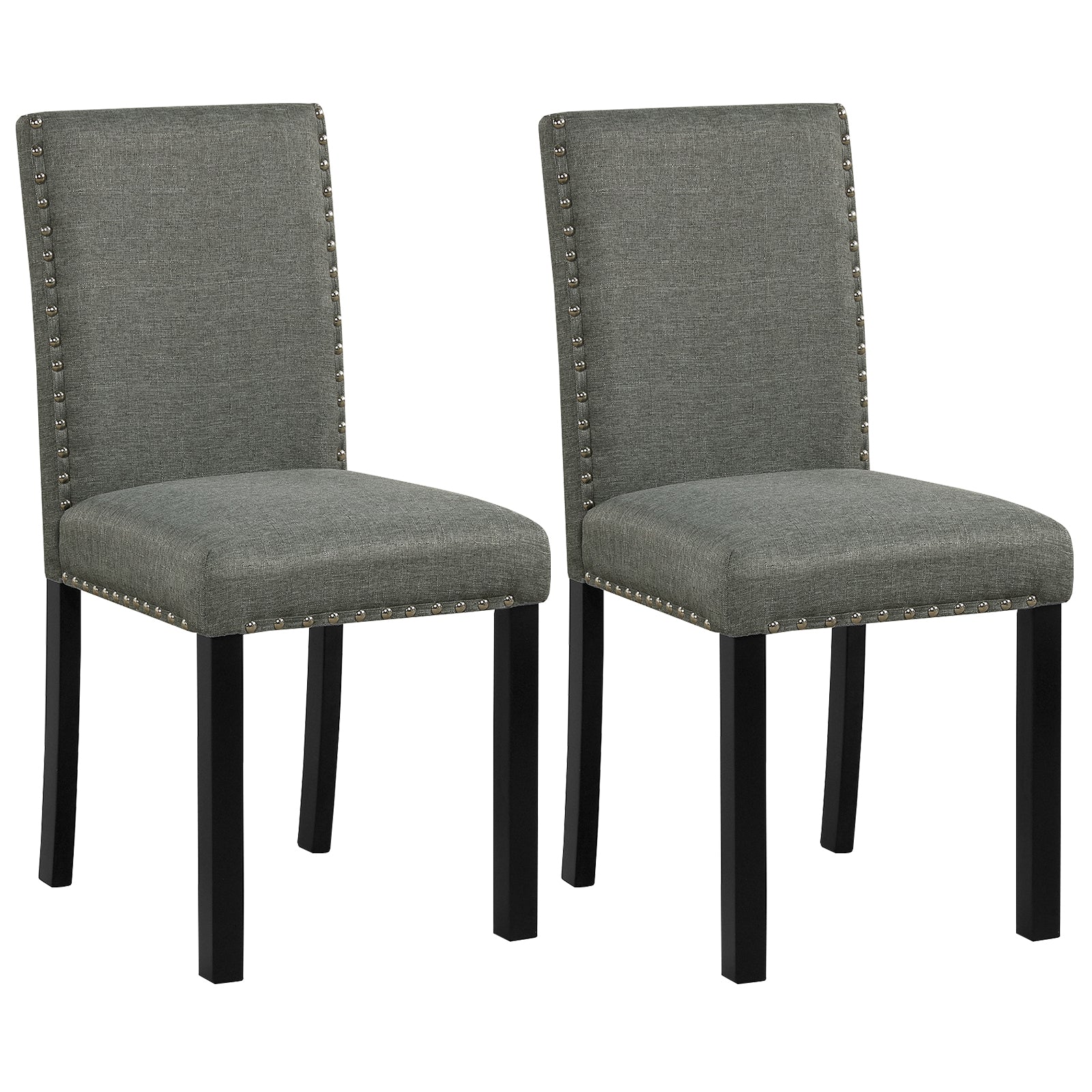 Wooden Dining Chairs Set of 2 with Bent Wood Legs, Gray Dining Chairs at Gallery Canada