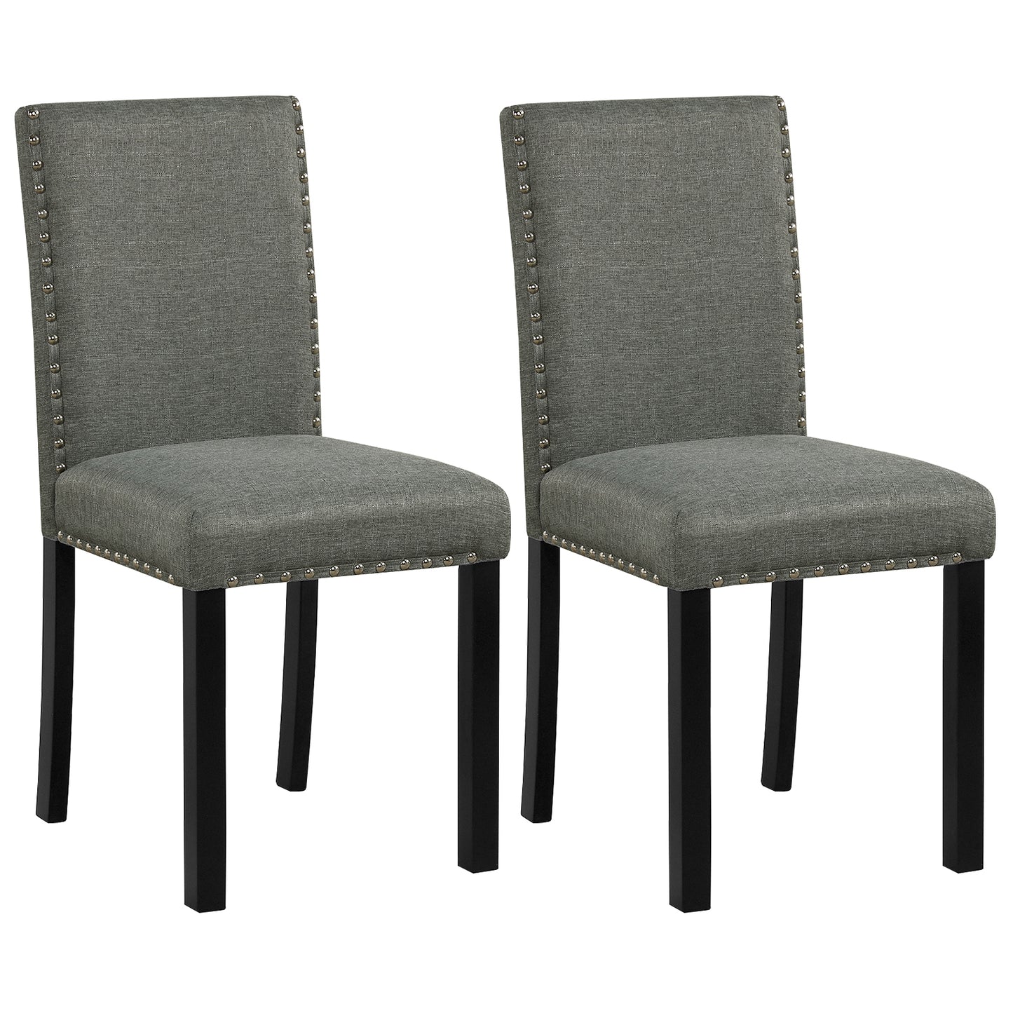 Wooden Dining Chairs Set of 2 with Bent Wood Legs, Gray Dining Chairs at Gallery Canada