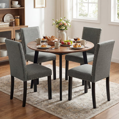 Wooden Dining Chairs Set of 2 with Bent Wood Legs, Gray
