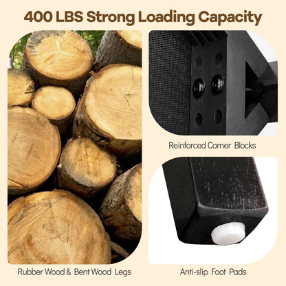 Wooden Dining Chairs Set of 2 with Bent Wood Legs, Gray