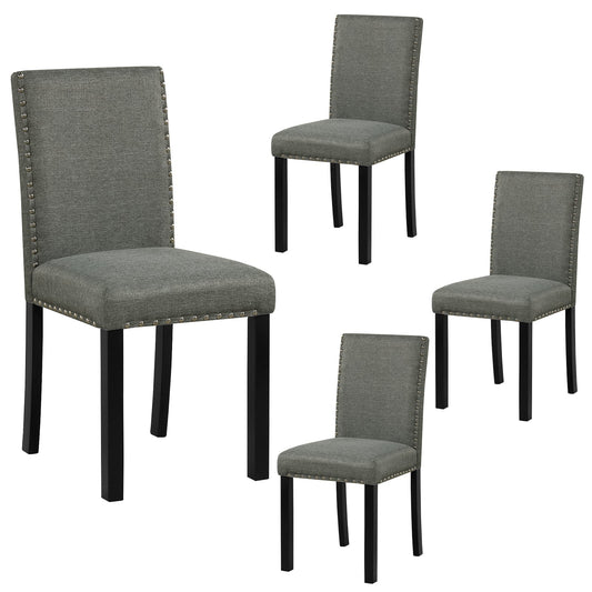 Wooden Dining Chairs Set of 4 with Bent Wood Legs, Gray