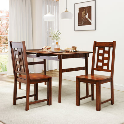 Wooden Dining Chairs, Set of 2, Solid Rubber Wood Frame, Walnut Dining Chairs at Gallery Canada