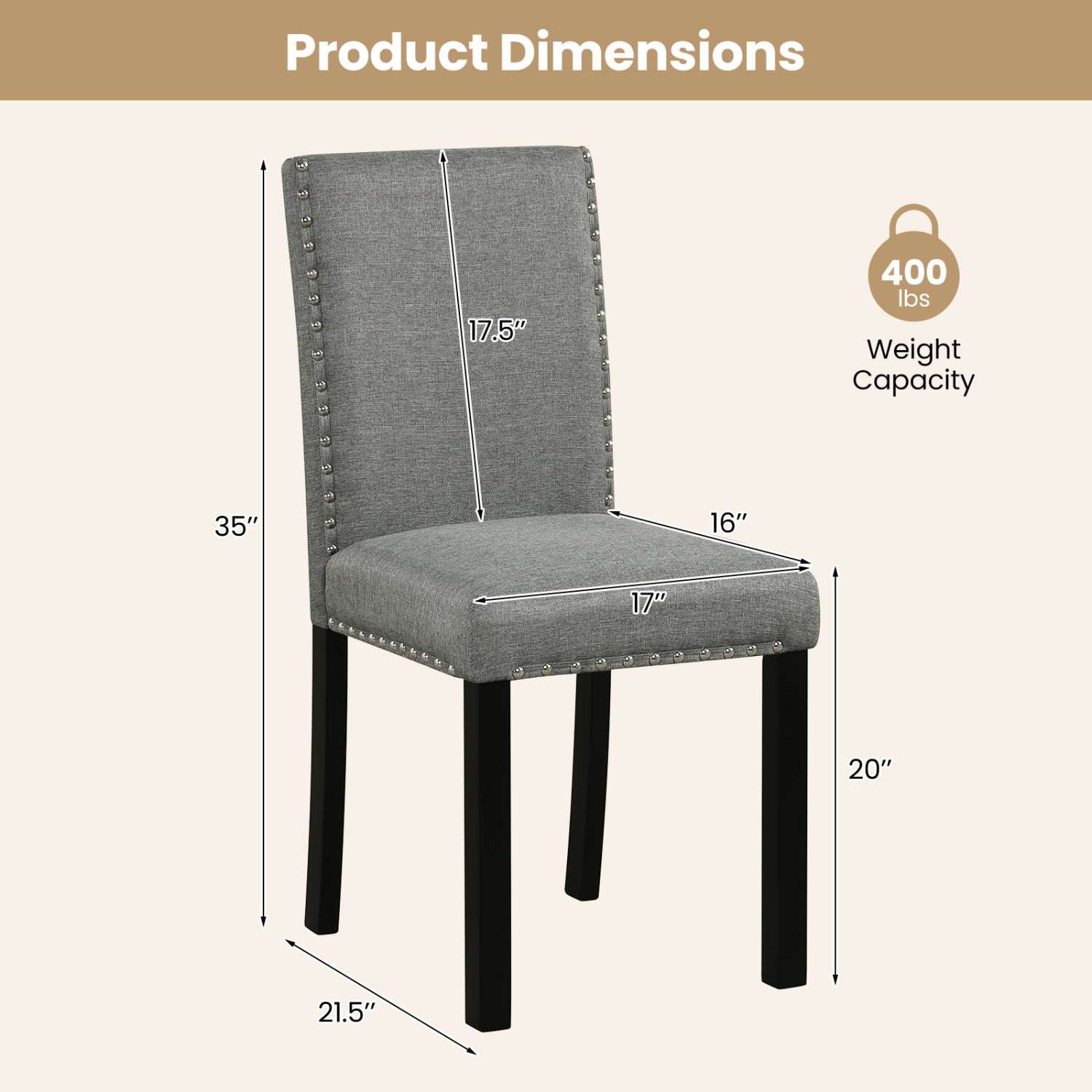 Wooden Dining Chairs Set of 2 with Bent Wood Legs, Gray Dining Chairs at Gallery Canada