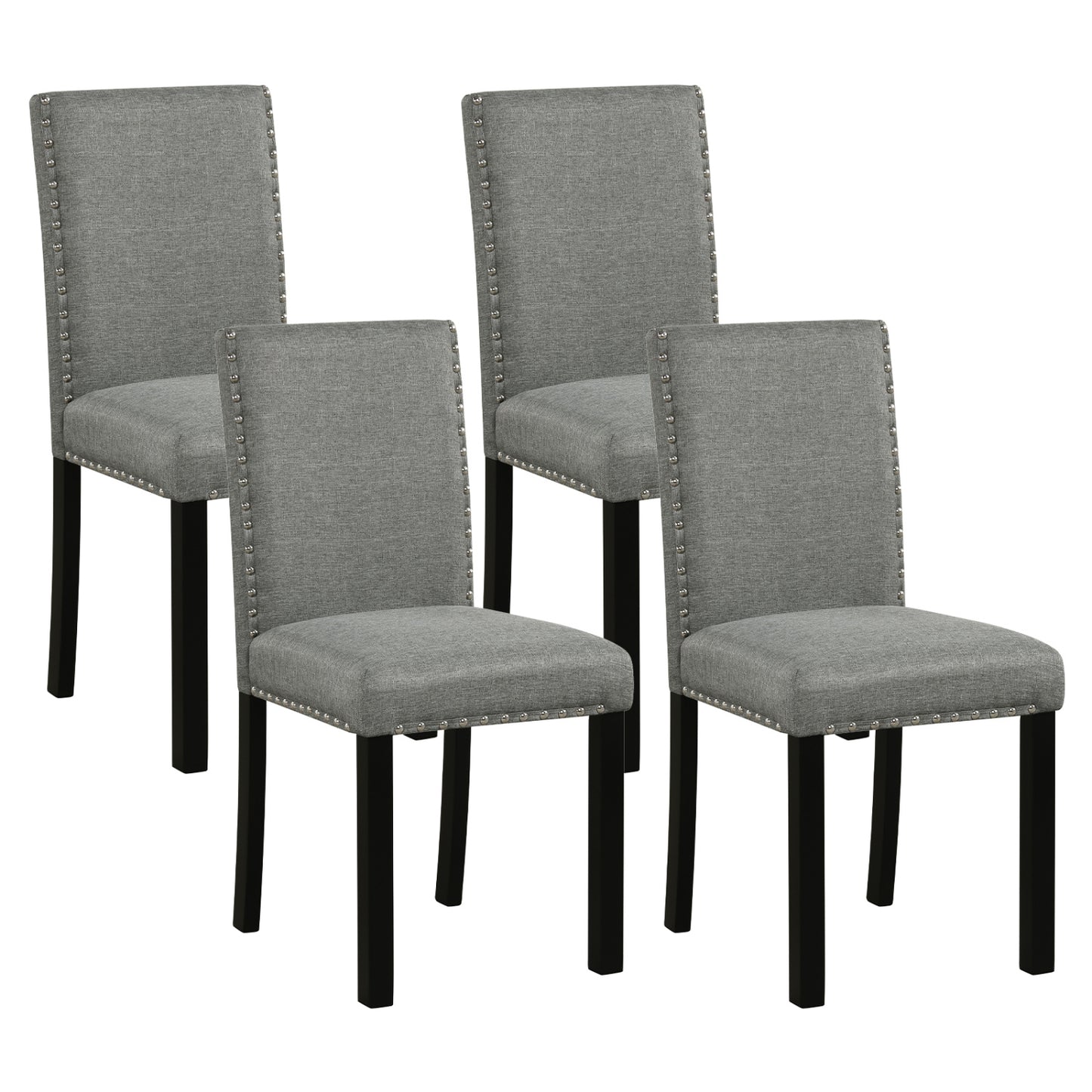 Wooden Dining Chairs Set of 4 with Bent Wood Legs, Gray Dining Chairs Gray at Gallery Canada