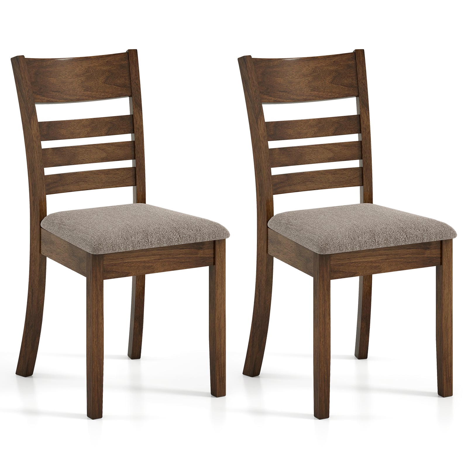Wooden Dining Chairs Set Of 2, Upholstered Kitchen Chairs, Brown Dining Chairs Brown at Gallery Canada