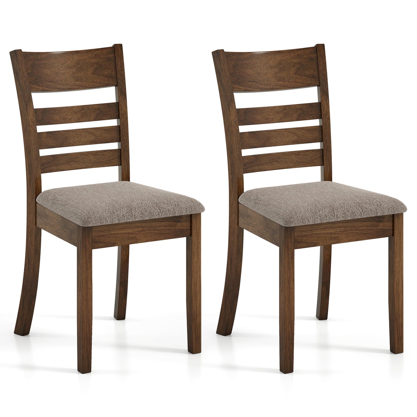 Wooden Dining Chairs Set Of 2, Upholstered Kitchen Chairs, Brown Dining Chairs Brown at Gallery Canada