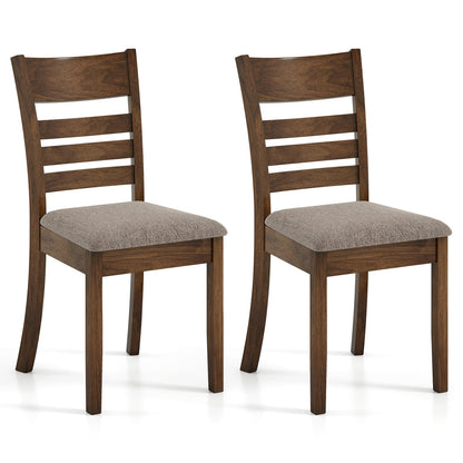Wooden Dining Chairs Set Of 2, Upholstered Kitchen Chairs, Brown Dining Chairs Brown at Gallery Canada