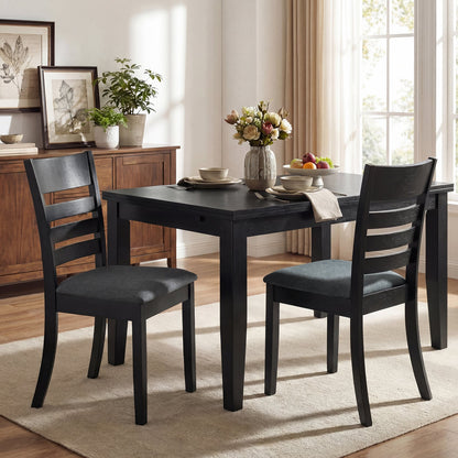 Wooden Dining Chairs, Set of 4, Upholstered Kitchen Chairs, Black Dining Chairs at Gallery Canada