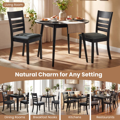 Wooden Dining Chairs, Set of 4, Upholstered Kitchen Chairs, Black Dining Chairs at Gallery Canada