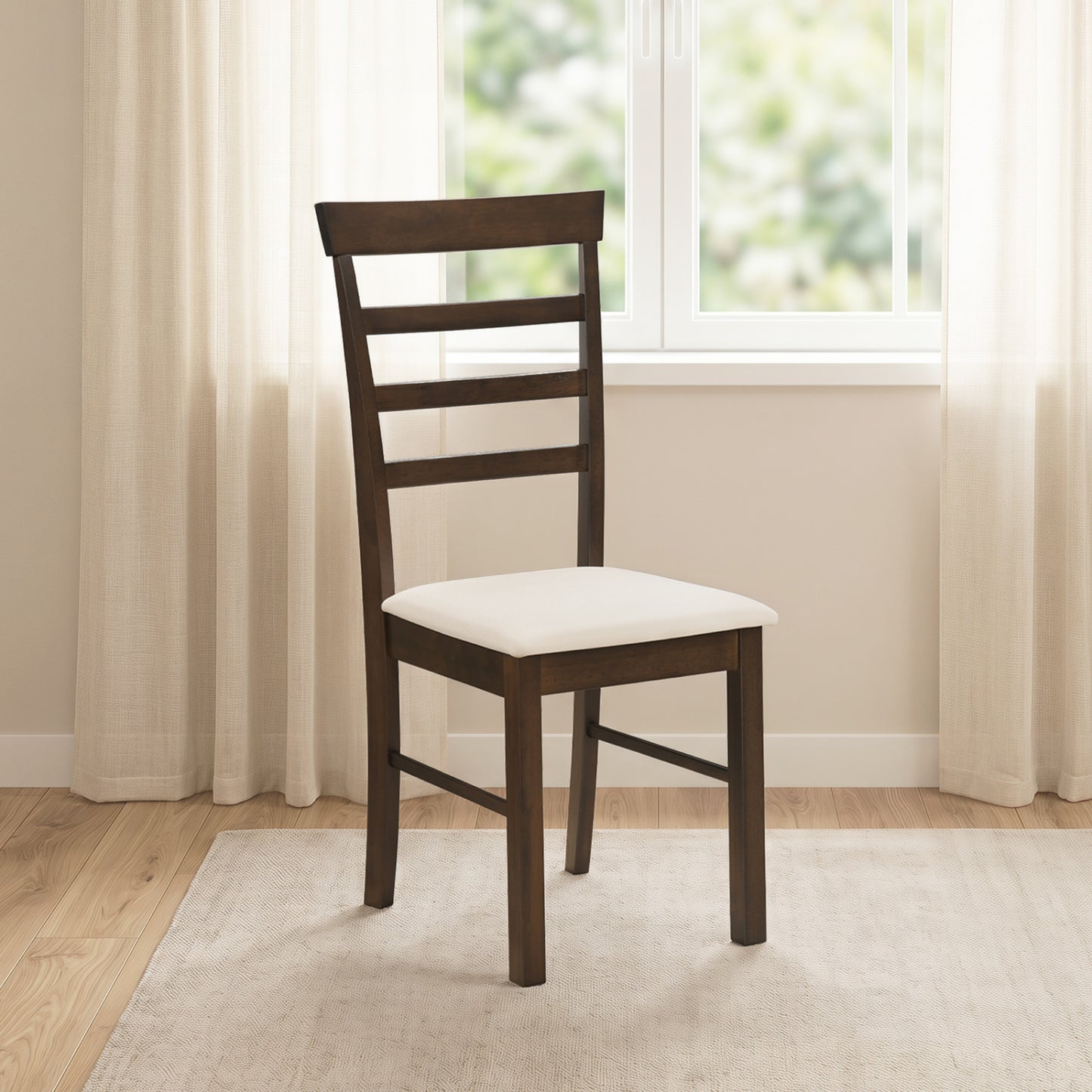 Ensemble de 4 chaises de salle à manger en bois, marron