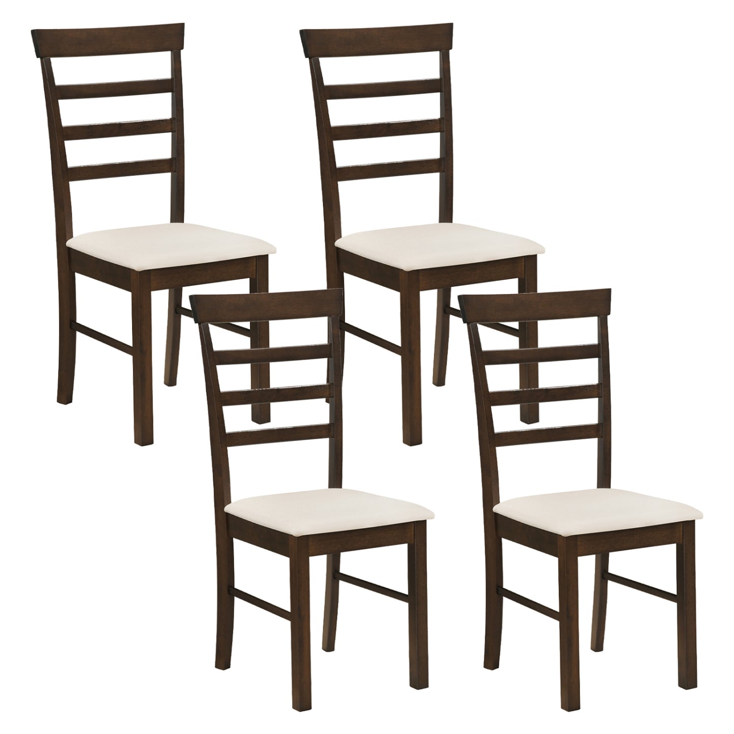 Ensemble de 4 chaises de salle à manger en bois, marron