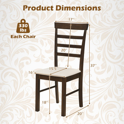 Ensemble de 4 chaises de salle à manger en bois, marron