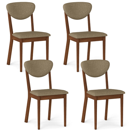 Wooden Dining Chairs Set of 4 with Padded Seat Back, Brown
