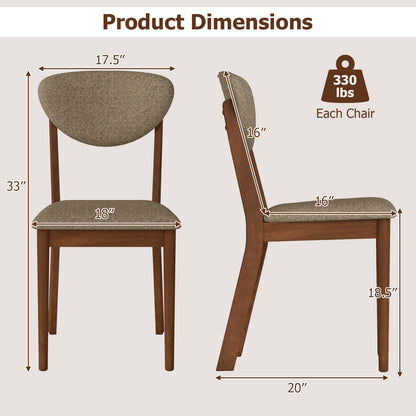 Wooden Dining Chairs Set of 4 with Padded Seat Back, Brown Dining Chairs at Gallery Canada