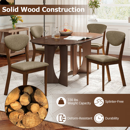 Wooden Dining Chairs Set of 4 with Padded Seat Back, Brown Dining Chairs at Gallery Canada