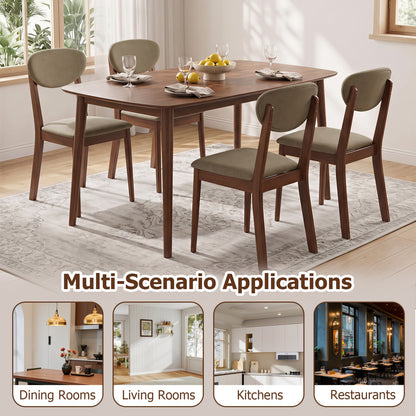 Wooden Dining Chairs Set of 4 with Padded Seat Back, Brown Dining Chairs at Gallery Canada