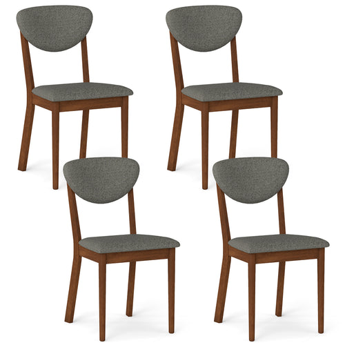 Wooden Dining Chairs Set of 4, Padded Seat, Gray