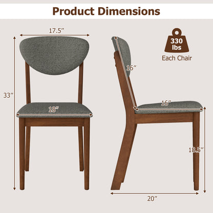 Wooden Dining Chairs Set of 4, Padded Seat, Gray Dining Chairs at Gallery Canada