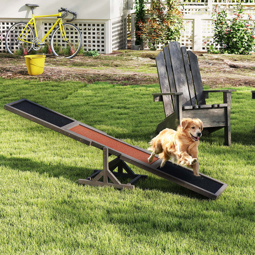 Wooden Dog Agility Seesaw Dog Outdoor Run Game Toy for Obstacle Courses, Gray