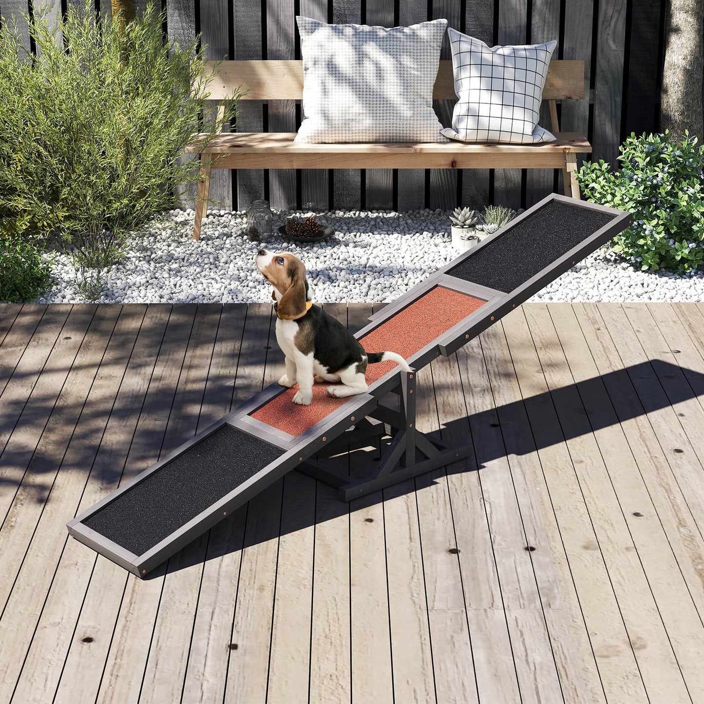 Wooden Dog Agility Seesaw Dog Outdoor Run Game Toy for Obstacle Courses, Gray Dog Supplies at Gallery Canada