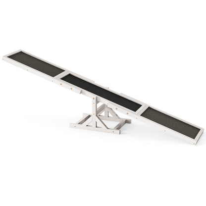Wooden Dog Agility Seesaw, Outdoor Obstacle Course Toy, White Dog Supplies White at Gallery Canada