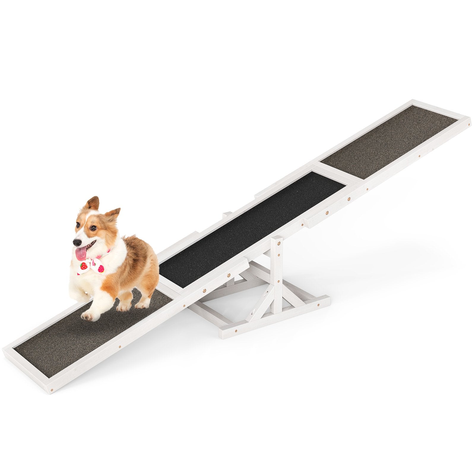 Wooden Dog Agility Seesaw Dog Outdoor Run Game Toy for Obstacle Courses, White Dog Supplies at Gallery Canada
