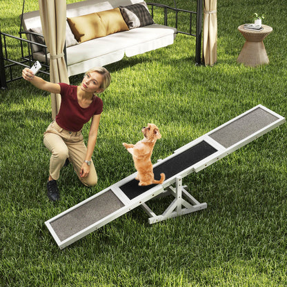 Wooden Dog Agility Seesaw Dog Outdoor Run Game Toy for Obstacle Courses, White Dog Supplies at Gallery Canada