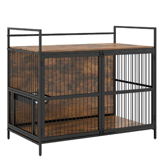 Wooden Dog Crate Furniture, Medium, Brown Dog Kennels Brown at Gallery Canada
