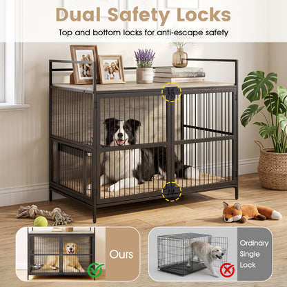 Wooden Dog Crate Furniture, Medium, Gray