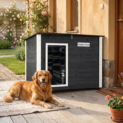 Wooden Dog House, Spruce Frame, Removable Floor, Asphalt Roof, Natural