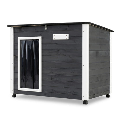 Wooden Dog House, Spruce Frame, Removable Floor, Asphalt Roof, Natural