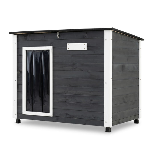 Wooden Dog House Outdoor, Natural Spruce Wood, Removable Floor, Openable Roof, S Dog Kennels Gray at Gallery Canada