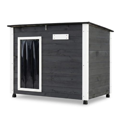Wooden Dog House Outdoor, Natural Spruce Wood, Removable Floor, Openable Roof, S