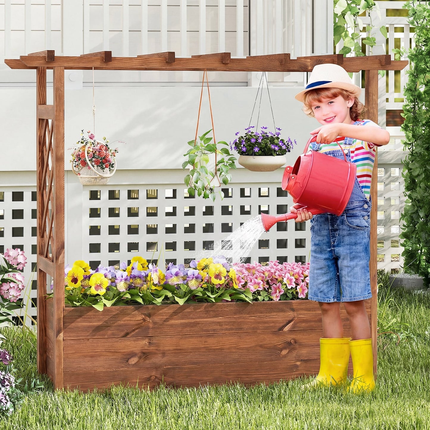 Wooden Elevated Planter Raised Garden Bed, Orange Raised Garden Beds at Gallery Canada