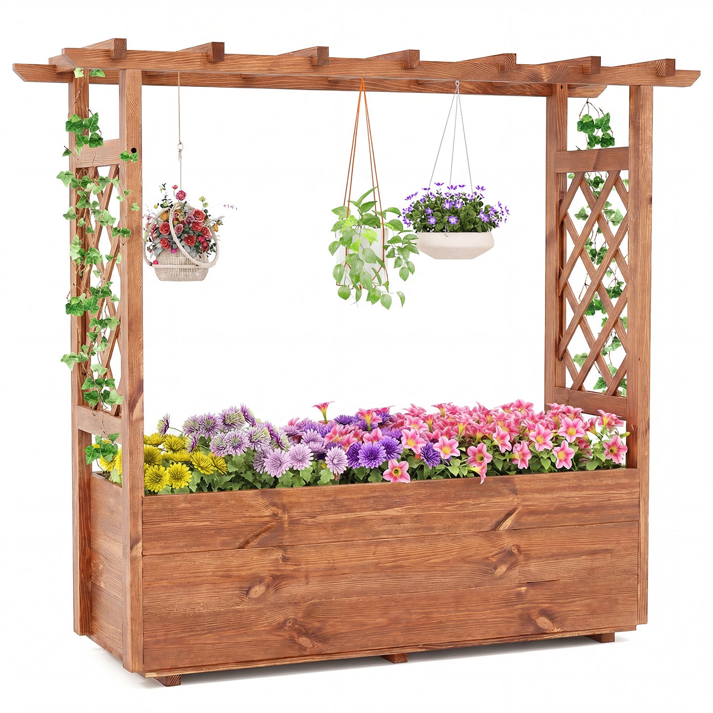 Wooden Elevated Planter Raised Garden Bed, Orange Raised Garden Beds Orange at Gallery Canada