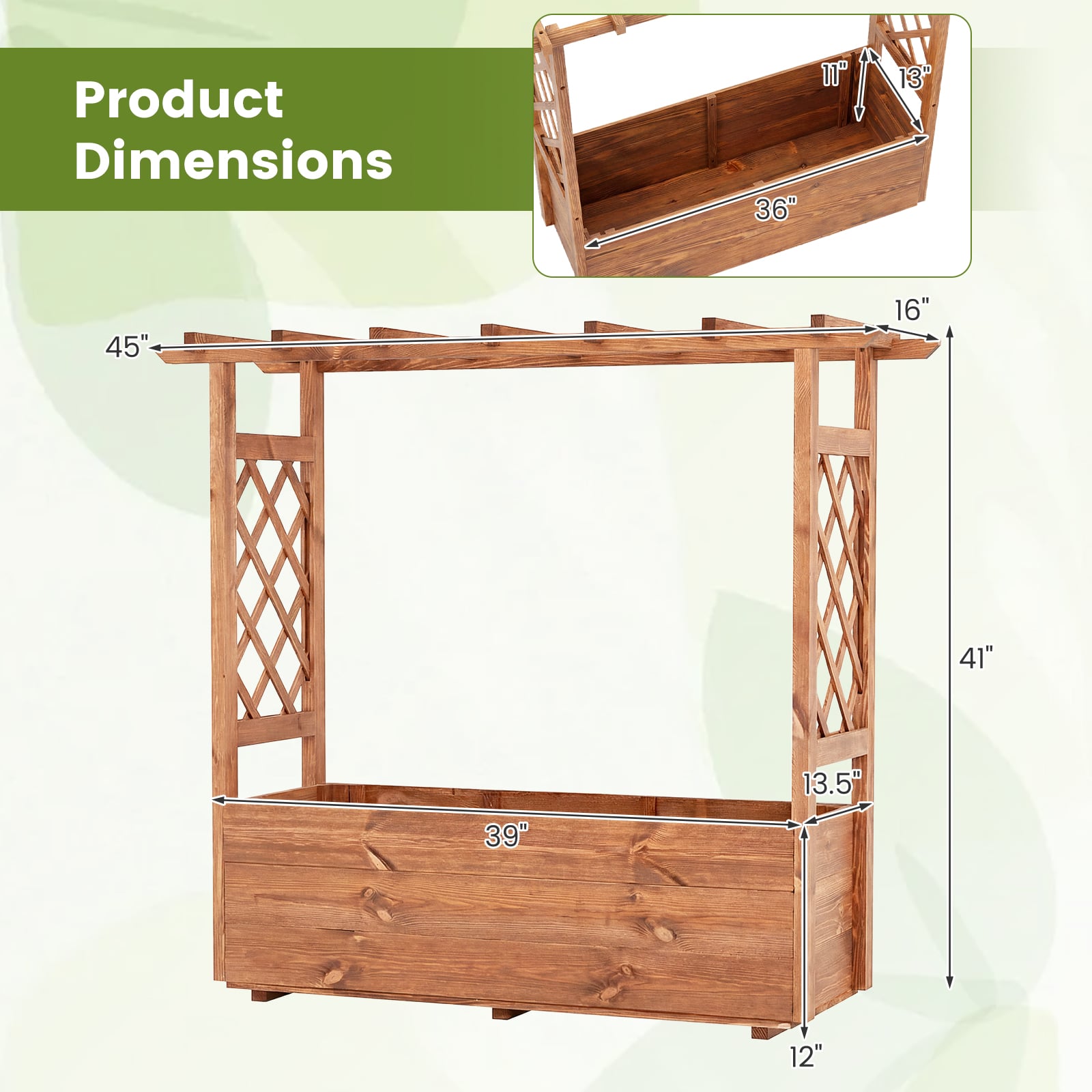 Wooden Elevated Planter Raised Garden Bed, Orange Raised Garden Beds at Gallery Canada