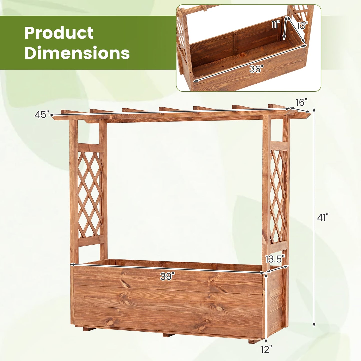 Wooden Elevated Planter Raised Garden Bed, Orange Raised Garden Beds at Gallery Canada