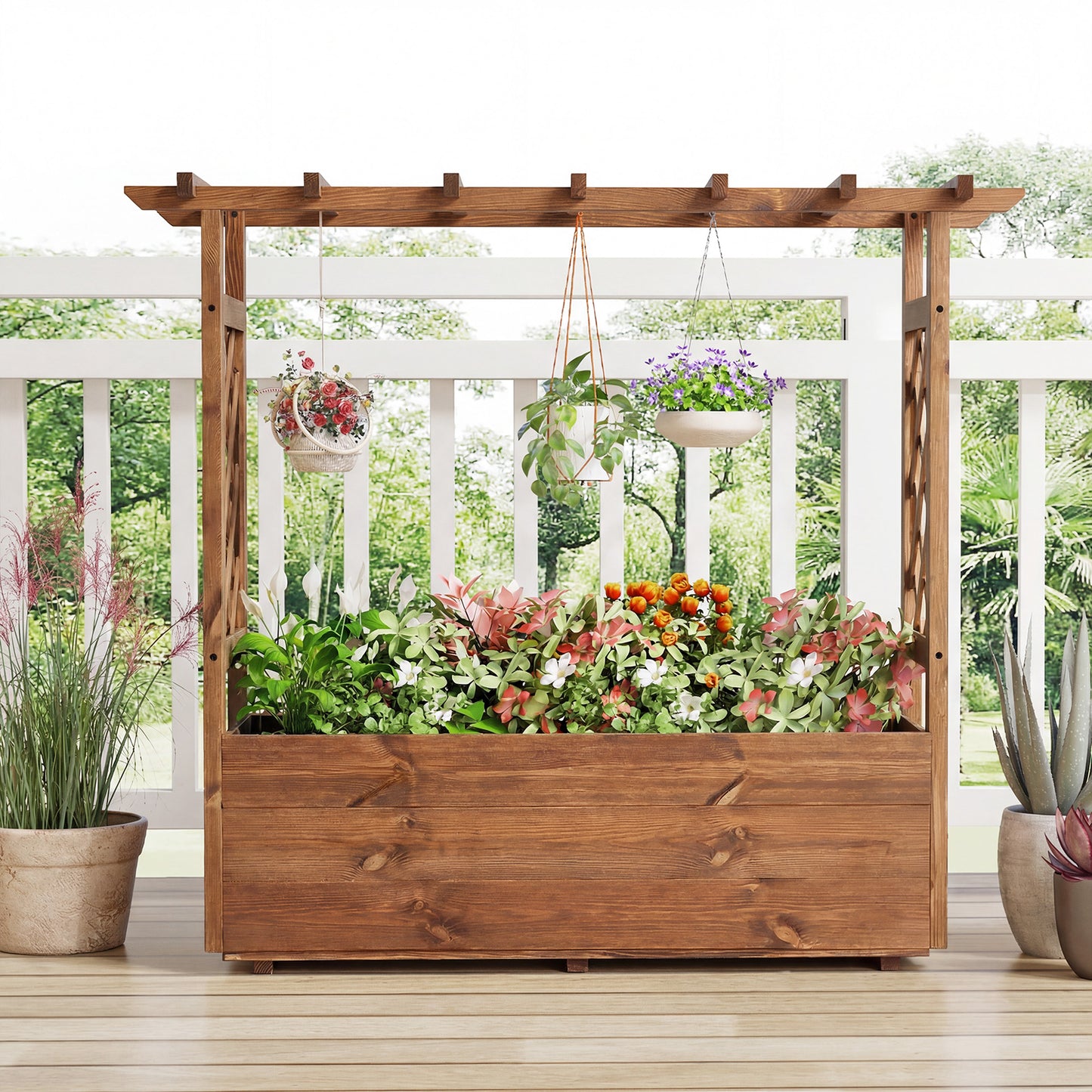 Wooden Elevated Planter Raised Garden Bed, Orange Raised Garden Beds at Gallery Canada