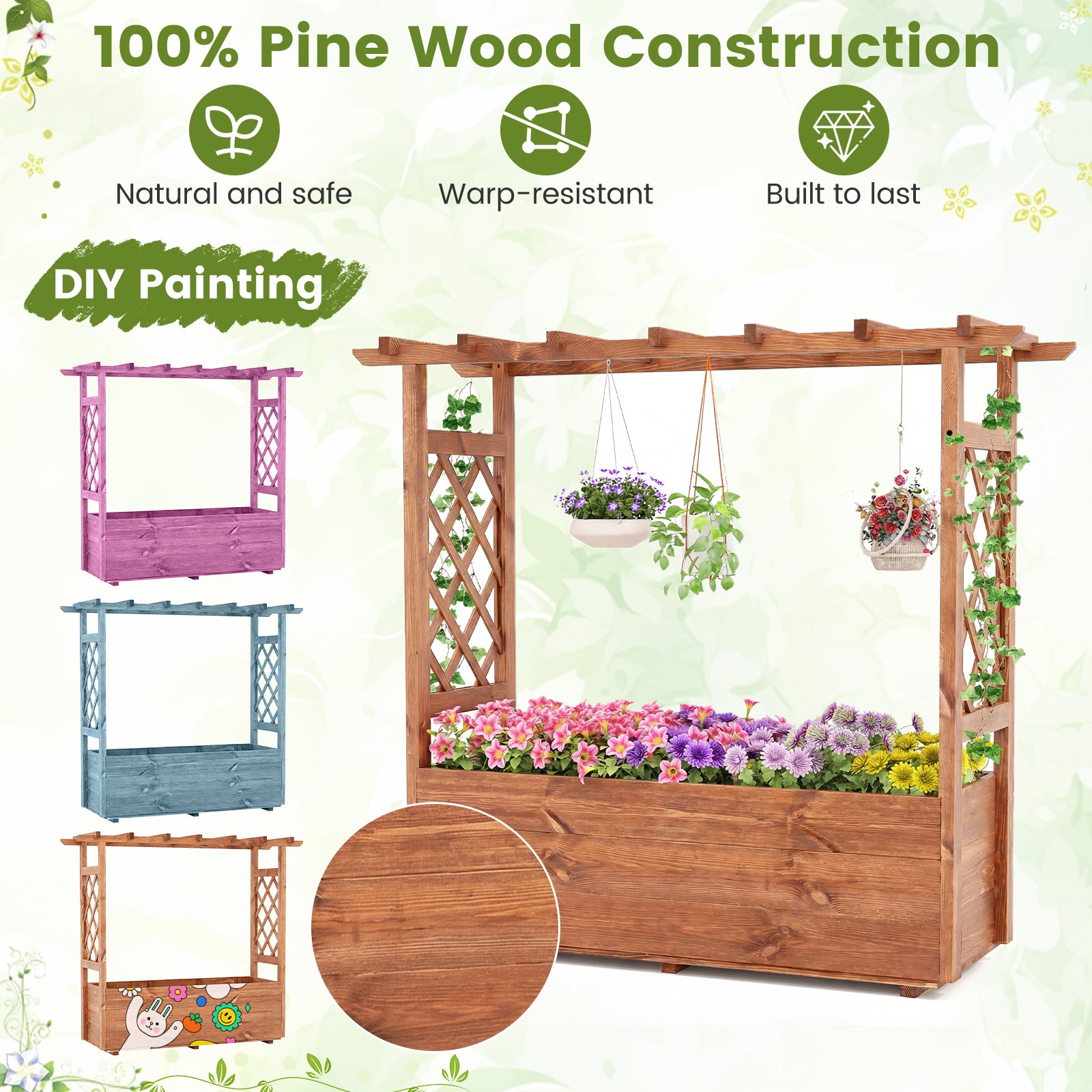Wooden Elevated Planter Raised Garden Bed, Orange Raised Garden Beds at Gallery Canada