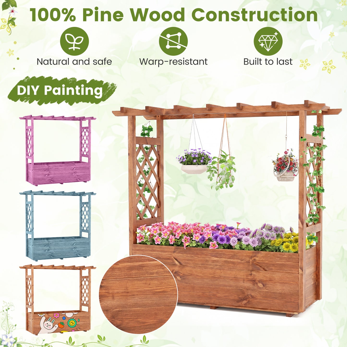 Wooden Elevated Planter Raised Garden Bed, Orange Raised Garden Beds at Gallery Canada