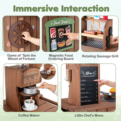 Wooden Grocery Store Playset, Large Wheels