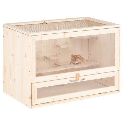 Wooden Hamster Cage with Mesh Flip Roof, Natural Pets at Gallery Canada