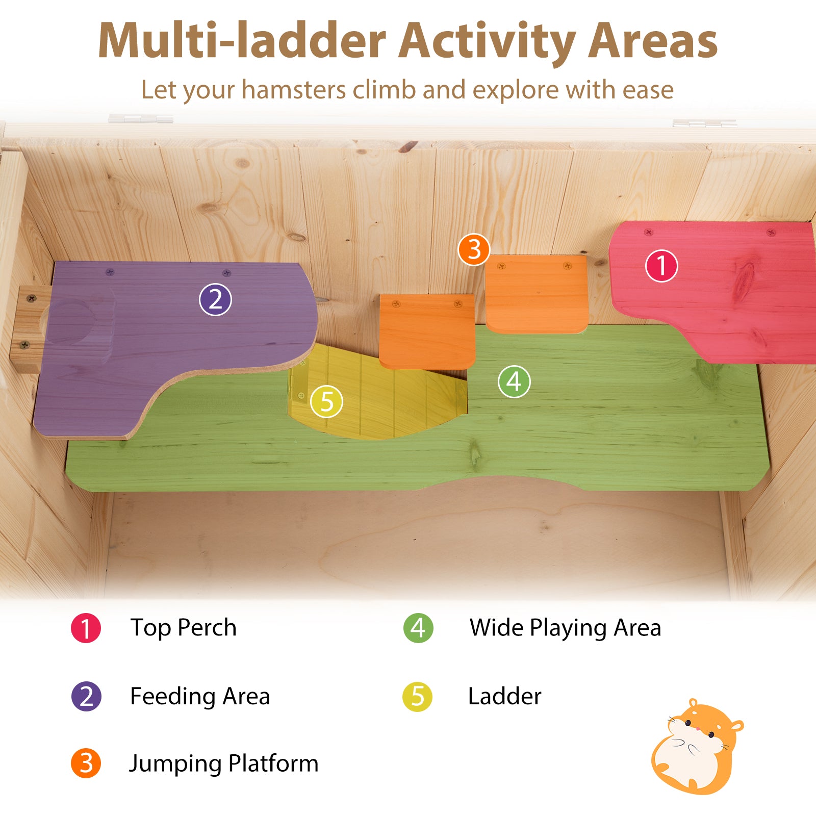 Wooden Hamster Cage with Mesh Flip Roof, Natural Pets at Gallery Canada