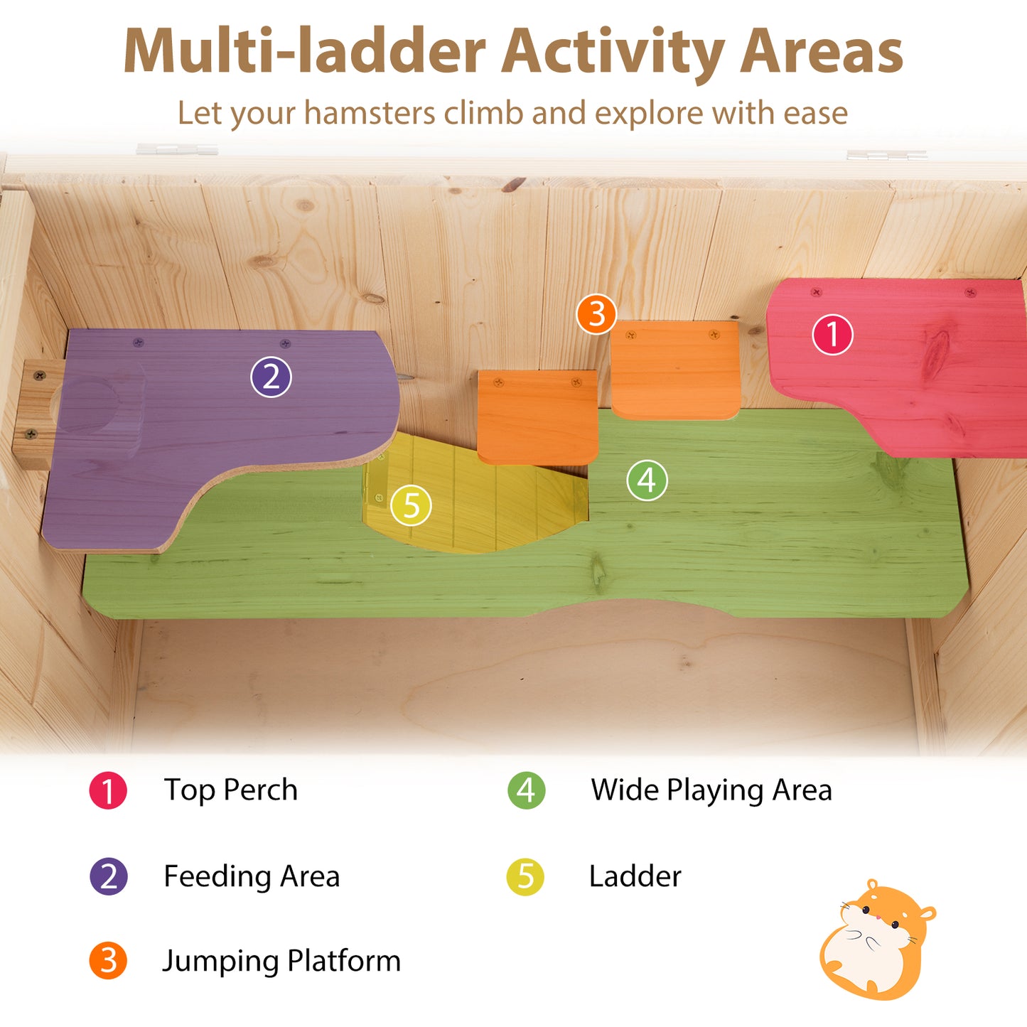 Wooden Hamster Cage with Mesh Flip Roof, Natural Pets at Gallery Canada